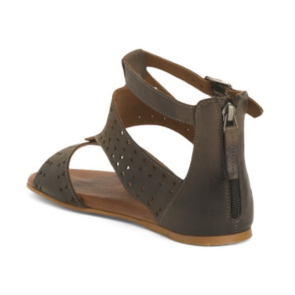 Roan by BED/STU Leather Kit Cut Out Bosco Gray Flat Sandals Women’s Size 7 - Picture 6 of 8